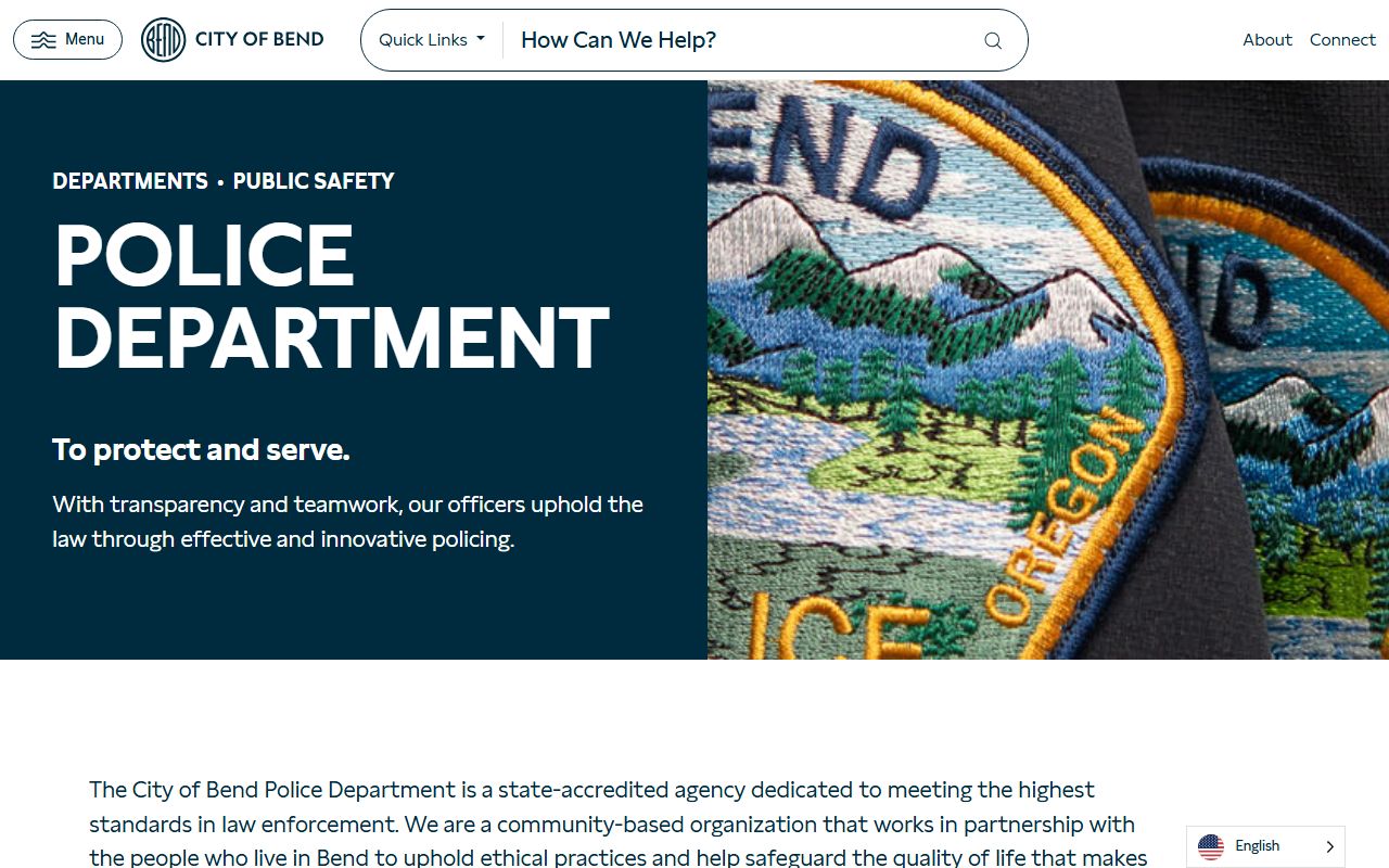 Bend Police Department website for requesting recent arrest records in Bend