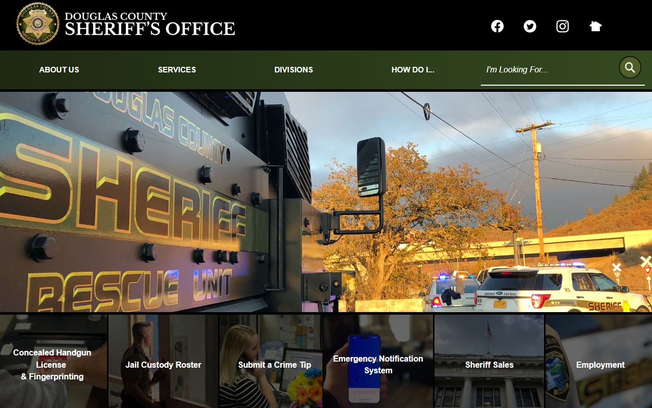 Douglas County Sheriff's Office main website for arrest and booking information