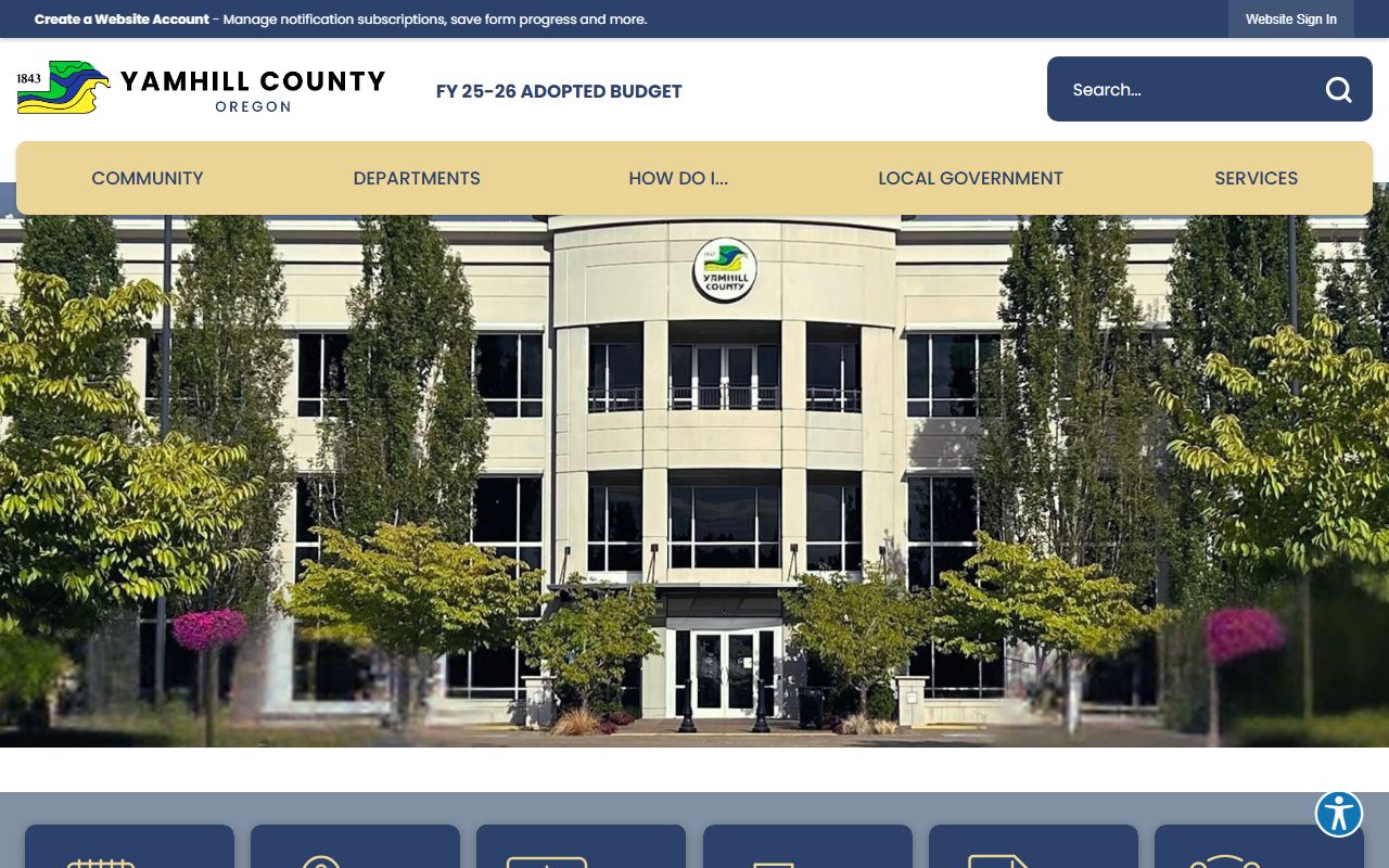 Yamhill County main government website for accessing public records and recent arrest information